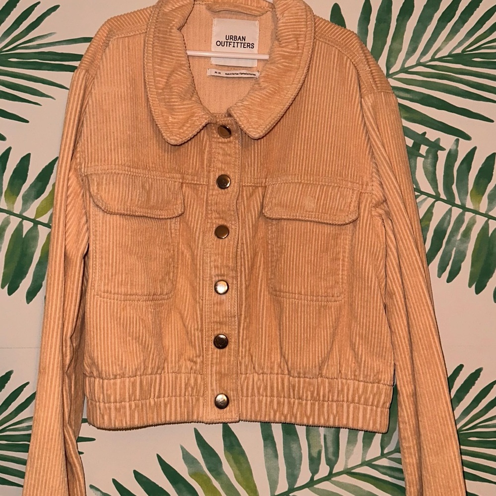 Urban Outfitters Tan Utility Jacket with Corduroy Texture